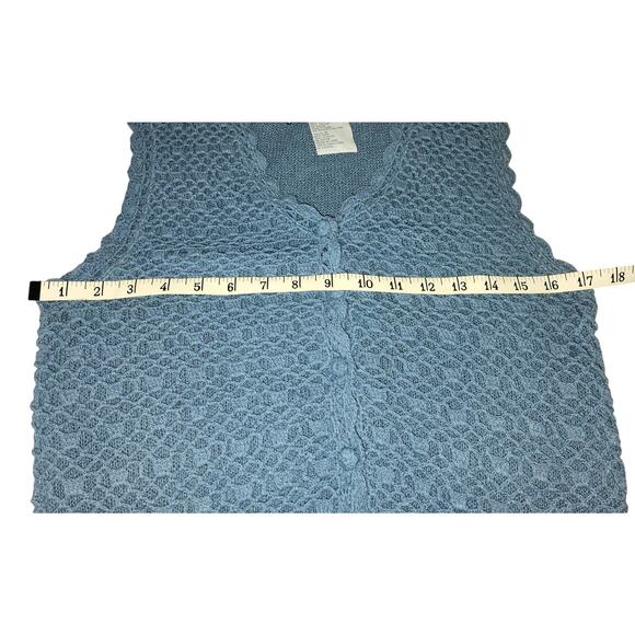 Noile Silk Exchange Vtg Blue 1990's 80% Silk Crochet Vest Women Size Small - Picture 5 of 8